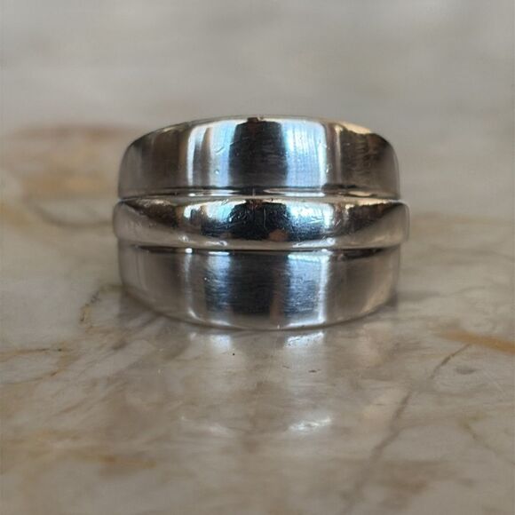 Elle 925 Sterling Silver Large Dome Ring Genuine Ruby Size 9 - Picture 3 of 10